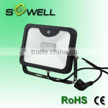 170-265V 30W 2600lumen 23*16.5*3.1cm aluminum body CE/RoHS outdoor SMD Microwave Induction LED flood lights