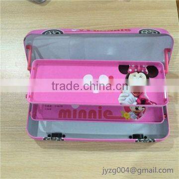 exsiting mould stationery tin box writing case three layers pencil case