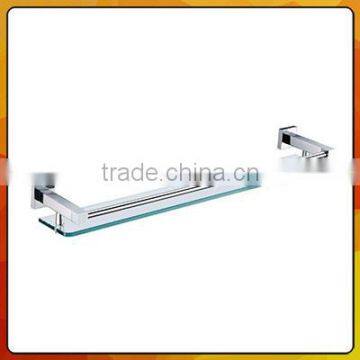 Brass single glass Bathroom shelf 2352