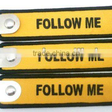 Follow Me Embroidery Keychain/key tag/keyring