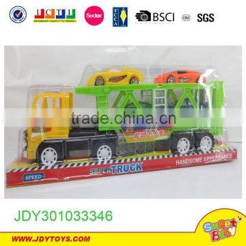 Hottest with four racing car big Friction super project plastic trailer carry contianer truck toy