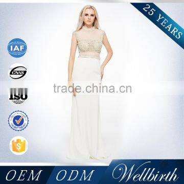 White Color See-Through Spanish Sexy Roman Women Evening Dress 2015 Long