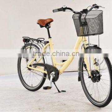 TDB19Z Electric Bicycle Lady 700C Electric Motor Bike Yellow Frame