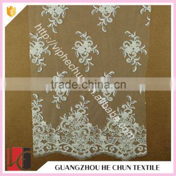 HC-5797-1 Hechun Ordinary Style Acrylic Bead Switzerland Bridal Lace Fabric