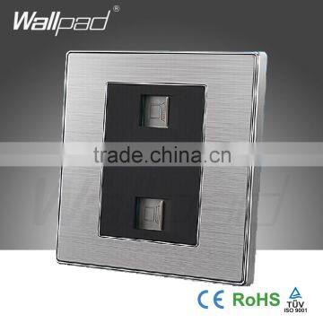 2015 China Hot Sale Wholesaler Wallpad Luxury Wall Light Switch Panel Network Computer Double COM Socket