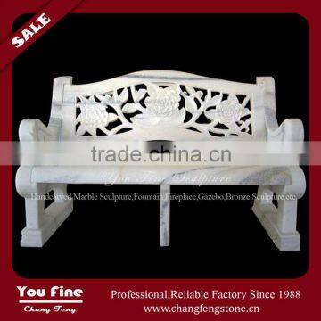 Garden Decorative Modern Carving Outdoor Marble Bench