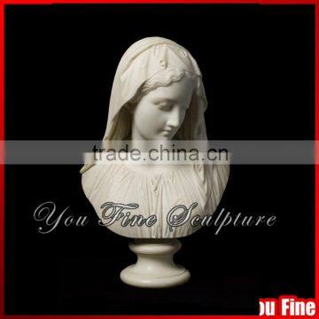 Western Marble Girl Carving Bust Statue