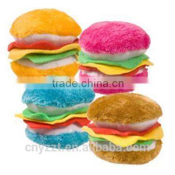 Plush Hamburger-Shaped Dog Toys With Squeakers/Stuffed Food Shape Pet Toys for Dog