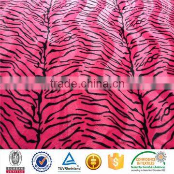 zebra Print S shape brushed micro minky brushed and printed EF velboa fabric