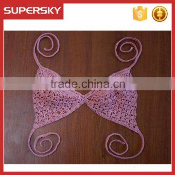 C629 Pink Sexy Ladies Handmade Crochet Bra Bikini photo-3