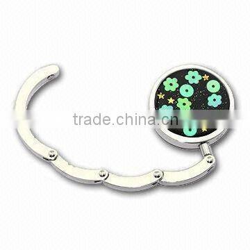 foldable purse hanger with bling star and flower,OEM&ODM service factory with ISO certification