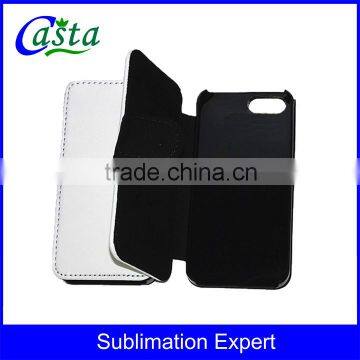 Customized Blank Sublimation PU Mobile phone holster Left and right open Sublimation cell phone holster for iphone 5