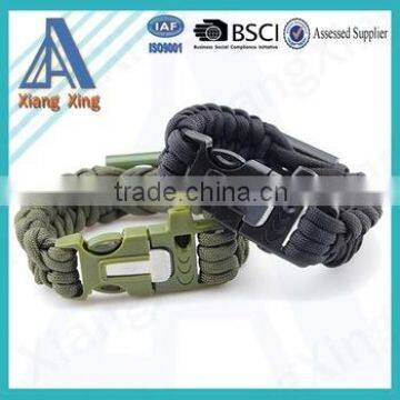 wholesale 4 color paracord bracelet with fire starter buckle