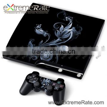 2015 Best Sale Beautiful Flower Decal Cover For PS3 Slim Console Controller Sticker