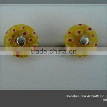 stainless steel silk flower cufflinks X050
