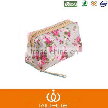 Factory wholesale colorful cosmetic bag with nylon zipper