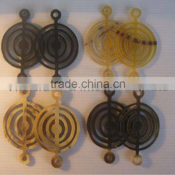 Buffalo horn elements for making jewelry, black horn and natural horn