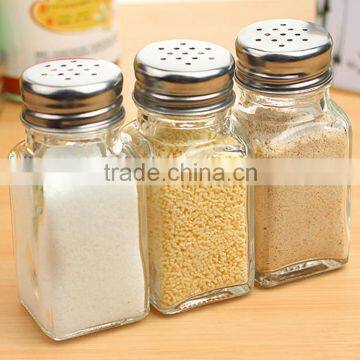 60ml square clear glass spice bottle,condiment bottle