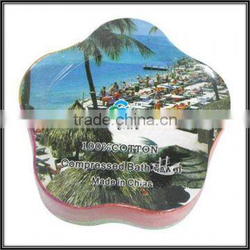 Cotton Terry Flower Shape Compressed Face Towel Sport Towel