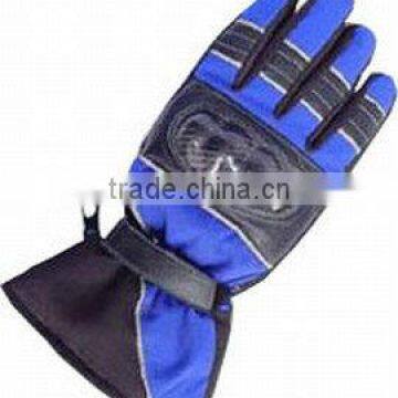 DL-1504 Cordura + Leather Motorbike Gloves, Biker Racing Gloves