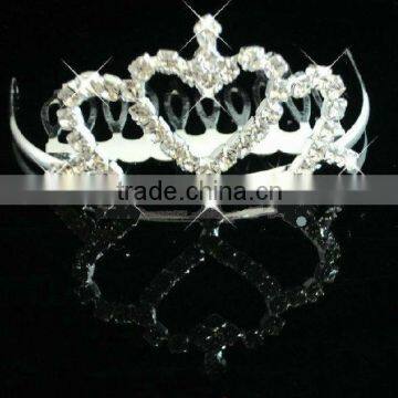 New designs rhinestone royal jewelry designer bridal round pageant crowns