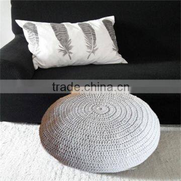 Crochet Knitted Pouf knitted pouf ottoman Round Cotton pouf