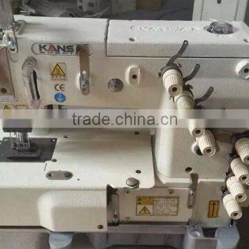 Used K-1404P 4-needle Flat-bed Double Chain Stitch Sewing Machine