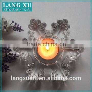 LX-Z181 Clear Snow shape Tea light Candle Holder for Christmas Decor gift