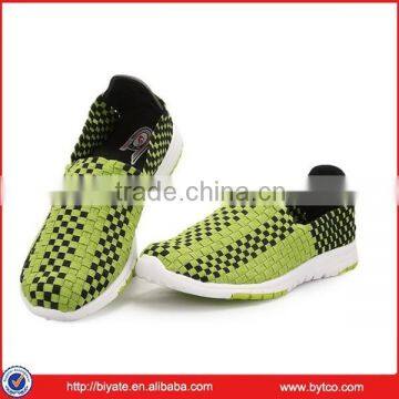 multicolor sport elastic weave shoes