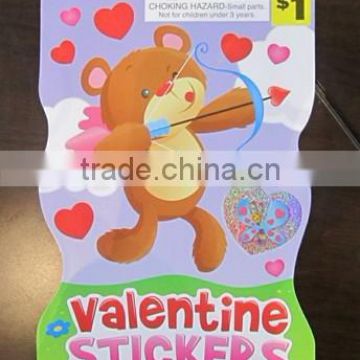 Lovely bear Valentine's sticker with love