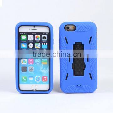 Hybrid Robot Case Silicone+PC Shockproof Back Hard Cover Case with Stander Holder for iPhone 6