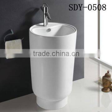 wholesale in china bathroom hand wash sink ceramic pedestal basin sanitary ware column basin