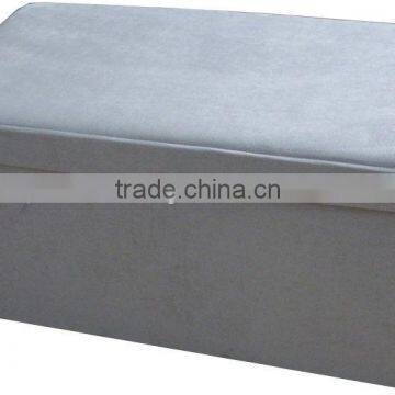 Beautiful!White Suede Foldable Storage Bench