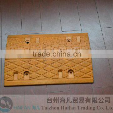 Traffic Reflective Rubber Speed Humps Used on Road/ Black and Yellow Removable Rubber Road Humps for Crossroad photo-2