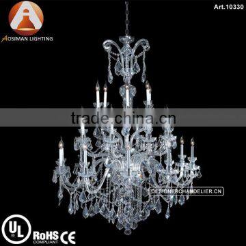 3 tiers 24 Light Bohemian Large Crystal Chandelier with Clear Crystal