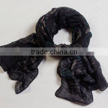 custom made printed polyester scarf for lady