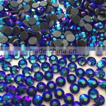 boutique quality ss20 sapphire AB thin side well cut dmc iron on rhinestone,well plished best quality dmc hotfix rhinestone