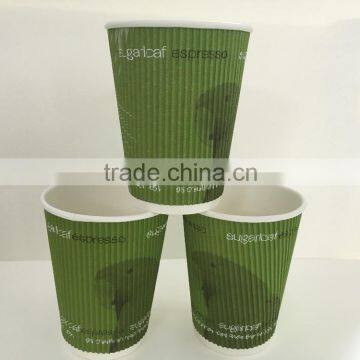 Solid Color Disposable 8oz 12oz 16oz Food Grade Corrugated Coffee Paper Cup photo-5