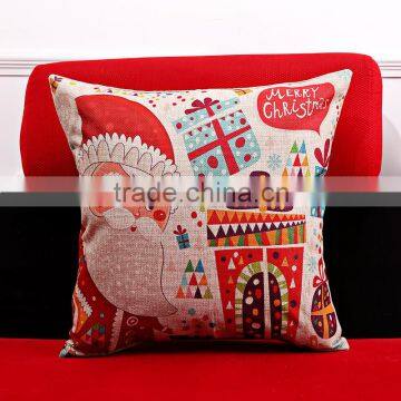 2016 Newest Design Linen Cotton Christmas Gift Cushion Cover Home Decor Bed Sofa Throw Pillow Case 17.8"x17.8"