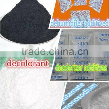 Activated carbon as deodorizer additives dehumidifer additives decolorant additives glutamate additives