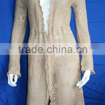 Lady fashion customize cutout design of handmade sweaters wholesale knitted sweater cardigan