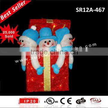 Lighted LED Christmas gift box with light