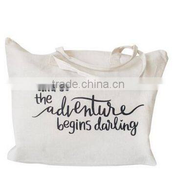 Canvas Tote Bag with Special Saying - Zipper Top, Interior Pocket, 100% Cotton