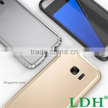 For SAMSUNG Galaxy S7 Edge Cases Luphie Luxury Aluminum Bumper for Galaxy S7 Prismatic Shape Frame Metal Button Cover photo-3