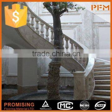 High Class Apartment Design Natual Beige Stone Balustrade for Stairs photo-3