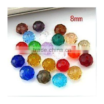 Beautiful diamond-cut crystal glass beads in 8mm for jewelry and clothes(R-1348