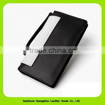 15634 Splicing Color Leather Long Style Clutch Bag Purse photo-3