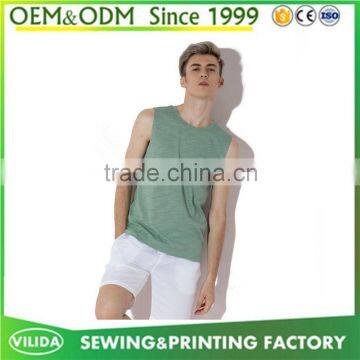 Wholesale Factory Price men's 100% Cotton Breathable Sleeveless Blank Tank Top