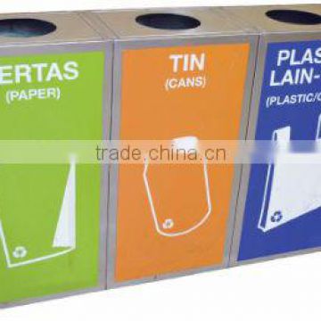 Stainless Steel Rectangular Open Top Recycle Bin