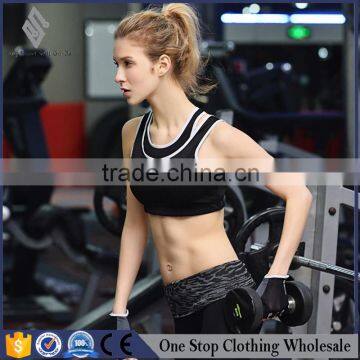 Professional wireless shockproof vest with quick dry running Yoga bra gather false two sports bra WA20 sports bra